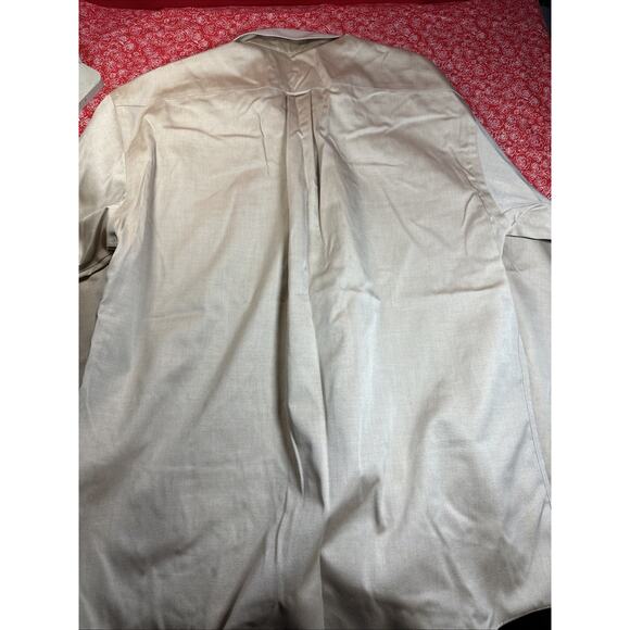Croft & Barrow Mens 15 1/2 32-33 Button Up Long Sleeve Beige Non Iron V2￼ - Picture 4 of 4
